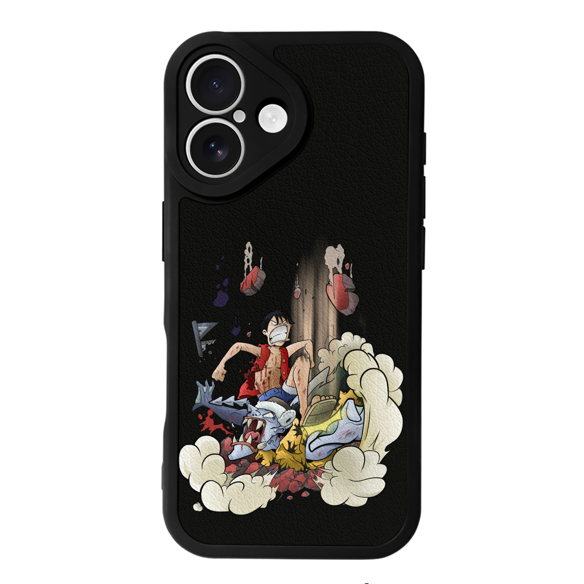 （画像用） ワンピース モンキー・D・ルフィ ONE PIECE Monkey D. Luffy 【iPhone 16シリーズ対応】シリコンスマホケース（レザー調） 材質：シリコン